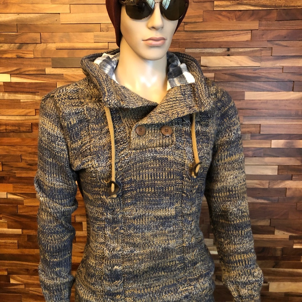 Men’s Dress Sweater with flannel hood
